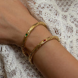 Gold Engraved Bangle Bracelet
