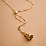 Gold Enamel Pendulum Necklace