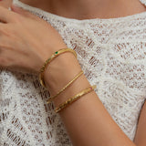 Gold Engraved Bangle Bracelet