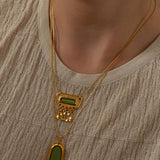 Gold Arch Pendant Necklace