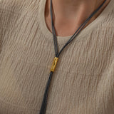 Grey Cord Bolo Tie Necklace