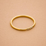 Gold Zircon Ring, Dainty Thin Band Ring, Minimal Stacking Ring for Women, Everyday Sparkle Jewelry, CZ Line Ring, stackable festival ring