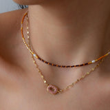 Colorful Crystal Rectangle Pendant