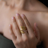 Gold Stainless Spiral Ring