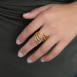 Gold Stainless Spiral Ring
