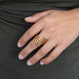 Gold Stainless Spiral Ring