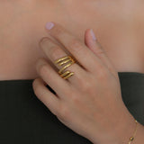 Gold Stainless Spiral Ring