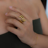 Gold Stainless Spiral Ring