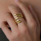 Gold Stainless Spiral Ring