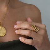 Gold Stainless Spiral Ring