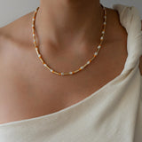 Colorful Agate and Pearl Beaded Necklace