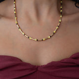 Colorful Agate and Pearl Beaded Necklace