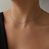 Silver Wavy Snake Chain Necklace