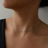 Silver Wavy Snake Chain Necklace