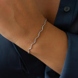 Silver Wavy Snake Chain Braceleτ