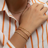 Gold Wavy Snake Chain Bracelet