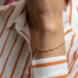 Gold Wavy Snake Chain Bracelet