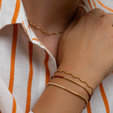 Gold Wavy Snake Chain Bracelet
