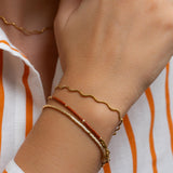 Gold Wavy Snake Chain Bracelet