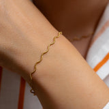 Gold Wavy Snake Chain Bracelet