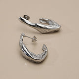 Silver Curved Hoop Earrings