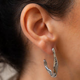 Silver Curved Hoop Earrings