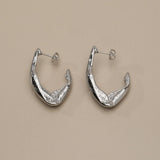 Silver Curved Hoop Earrings