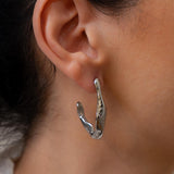 Silver Curved Hoop Earrings