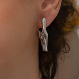 Silver Curved Hoop Earrings