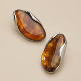 Ασημένια Οβάλ Σκουλαρίκια