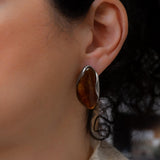 Ασημένια Οβάλ Σκουλαρίκια