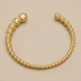 Gold Hammered Balls Cuff