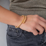 Gold Hammered Balls Cuff
