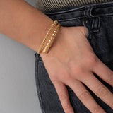 Gold Hammered Balls Cuff