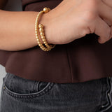 Gold Hammered Balls Cuff