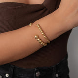 Gold Hammered Balls Cuff