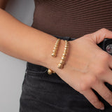 Gold Hammered Balls Cuff