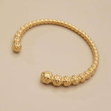 Gold Hammered Balls Cuff