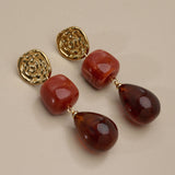 Gold Resin Dangle Earrings