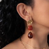 Gold Resin Dangle Earrings