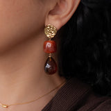 Gold Resin Dangle Earrings