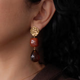 Gold Resin Dangle Earrings