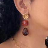 Gold Resin Dangle Earrings