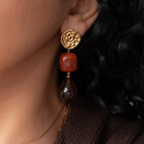 Gold Resin Dangle Earrings