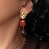 Gold Resin Dangle Earrings