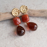 Gold Resin Dangle Earrings
