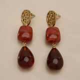 Gold Resin Dangle Earrings
