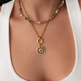 Interchangeable Rhinestone Disc Necklace