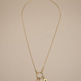 Interchangeable Coin Necklace with Green Rhinestone Charms