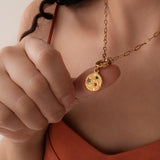 Interchangeable Coin Necklace with Celestial Charm